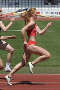 Leona beim 200-m-Lauf